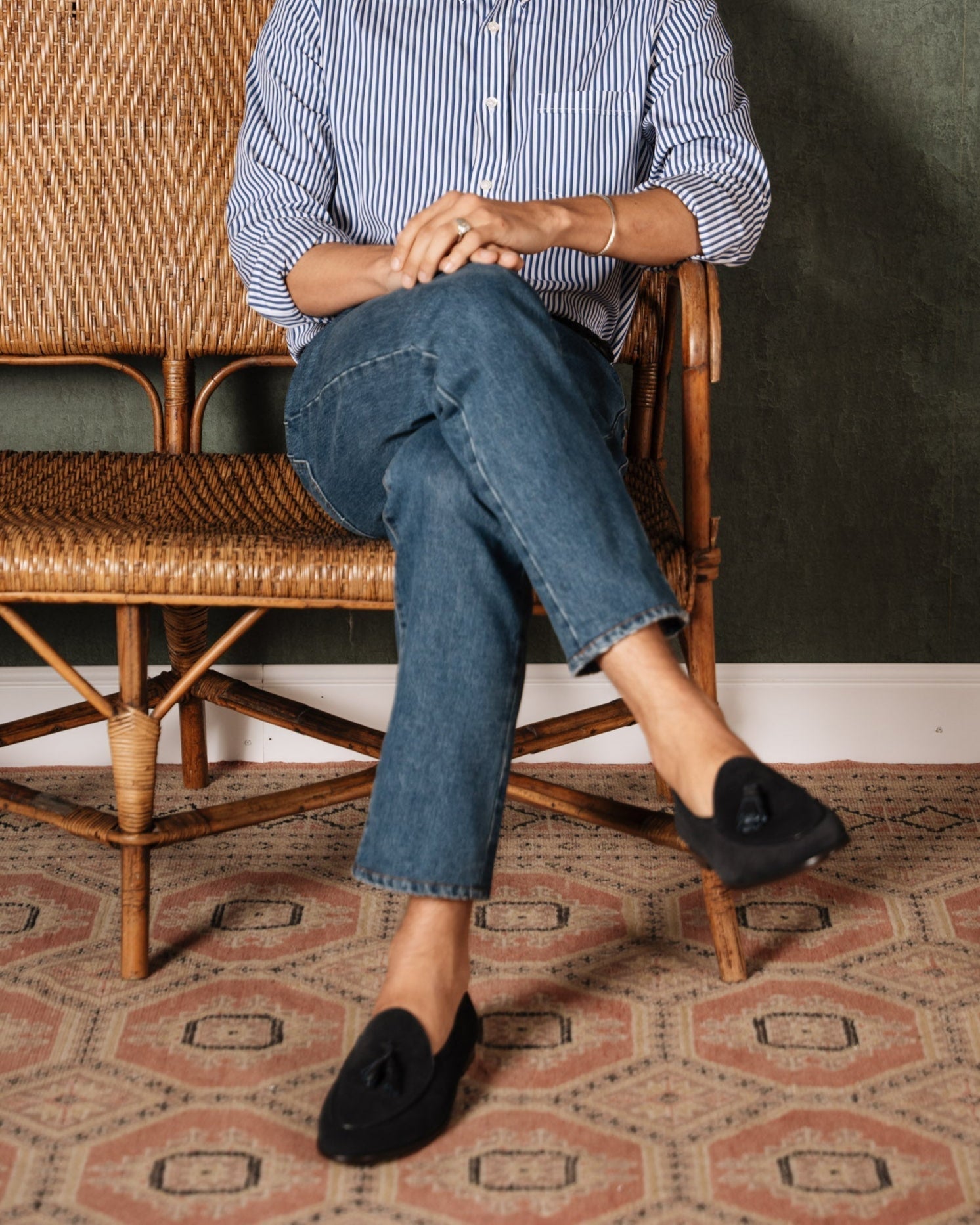 Bellagio Tassel Loafer – Black Suede Calf Leather with Premium Leather Sole