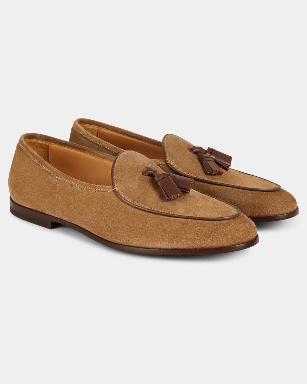 Bellagio Tassel Loafer – Beige Suede Leather with Premium Leather Sole