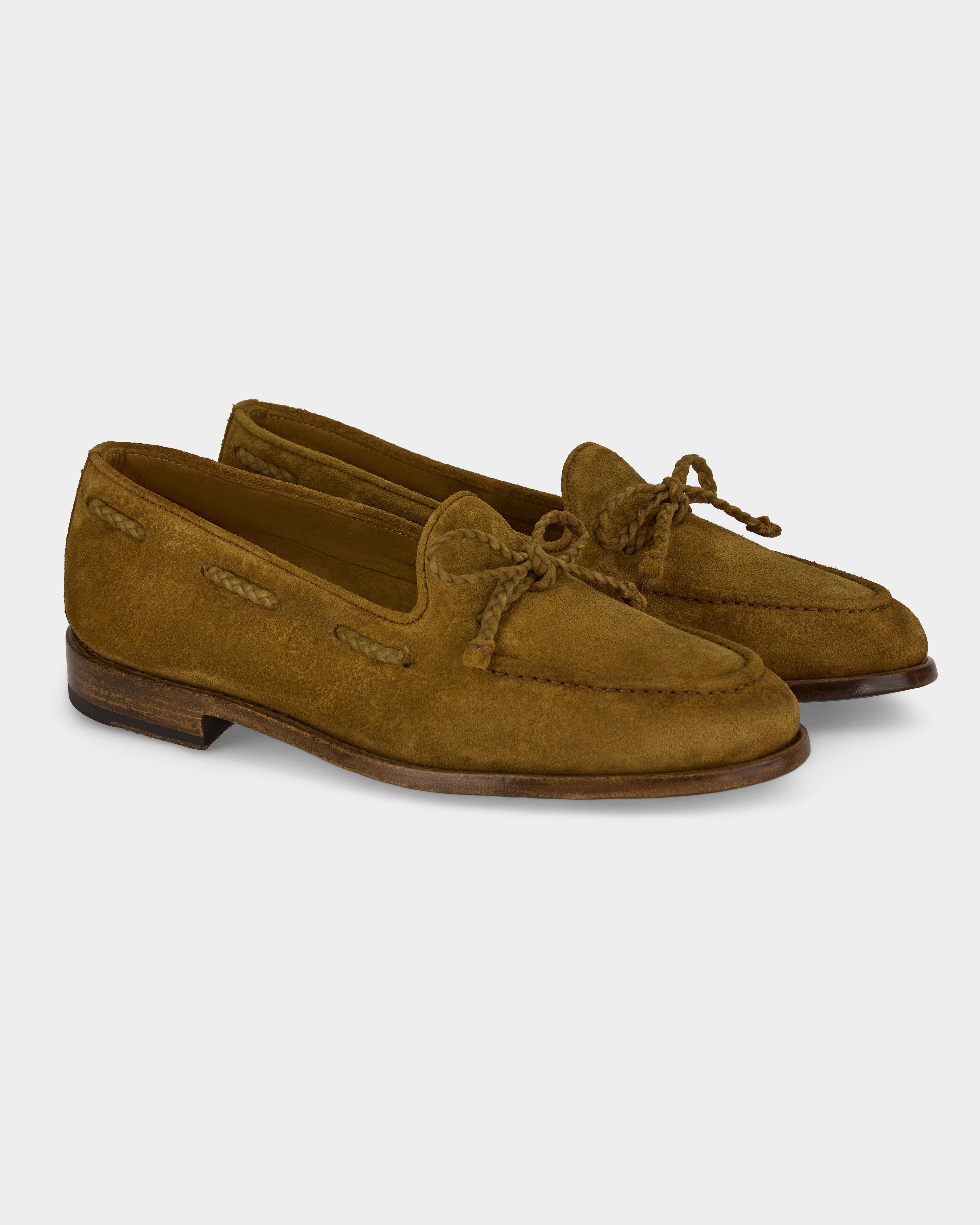 Aristo | Belgian Tassel Loafer – Luxe Beige Washed Suede with Leather Sole & Double Cushioning