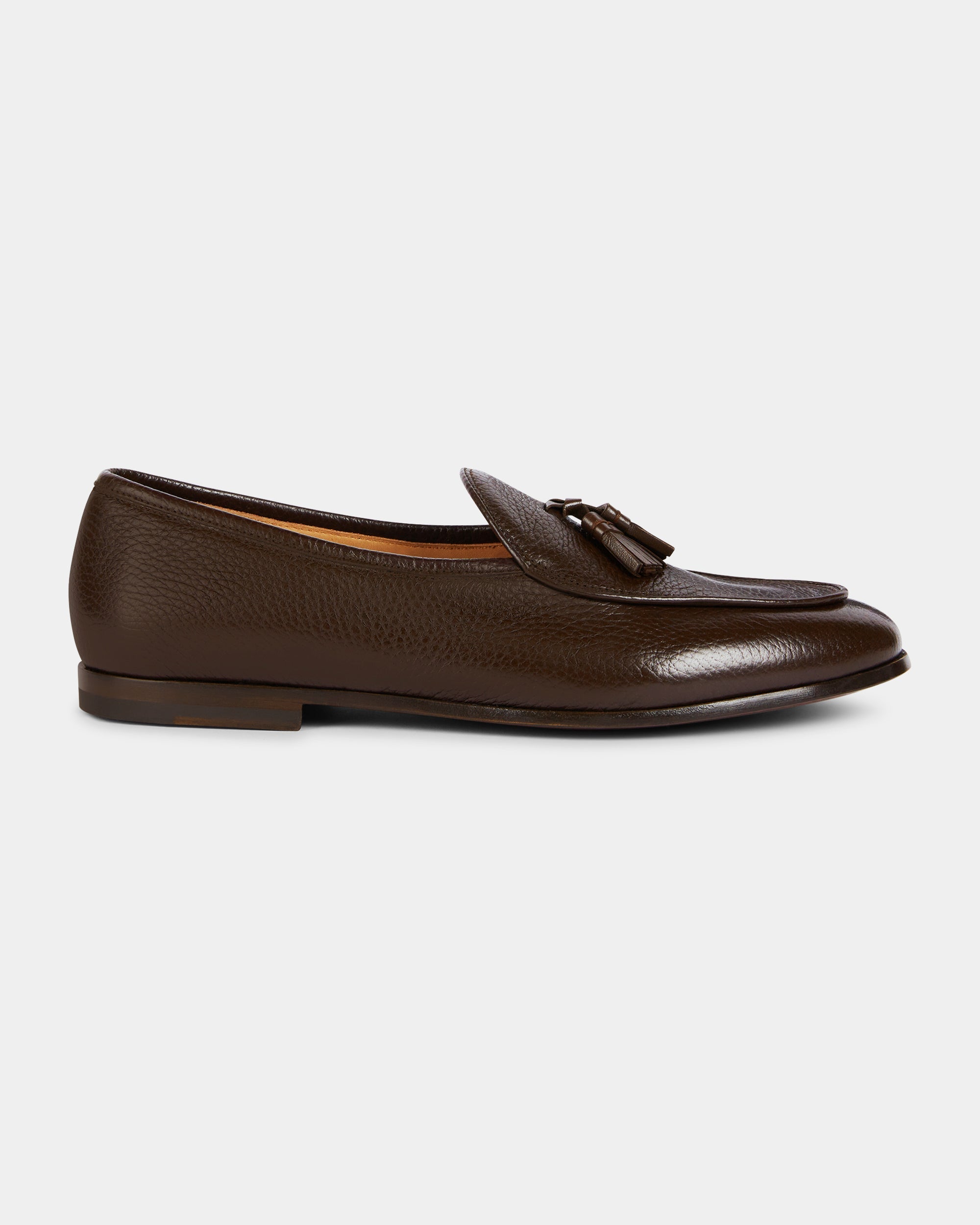 Bellagio Tassel Loafer – Dark Brown Milled Leather with Premium Leather Sole