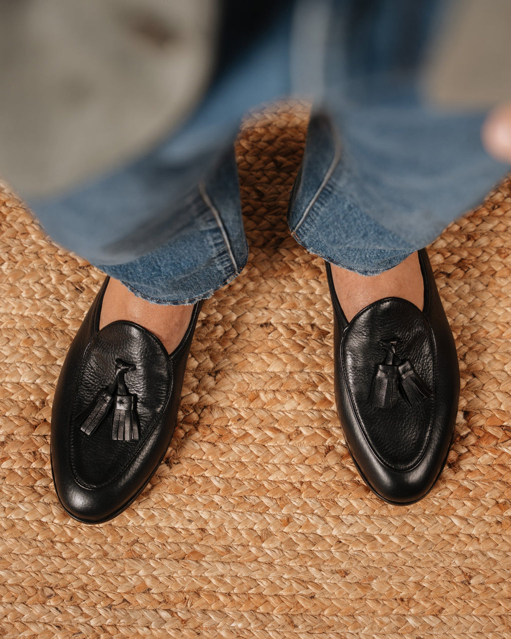 Bellagio Tassel Loafer – Black Milled Leather with Premium Leather Sole