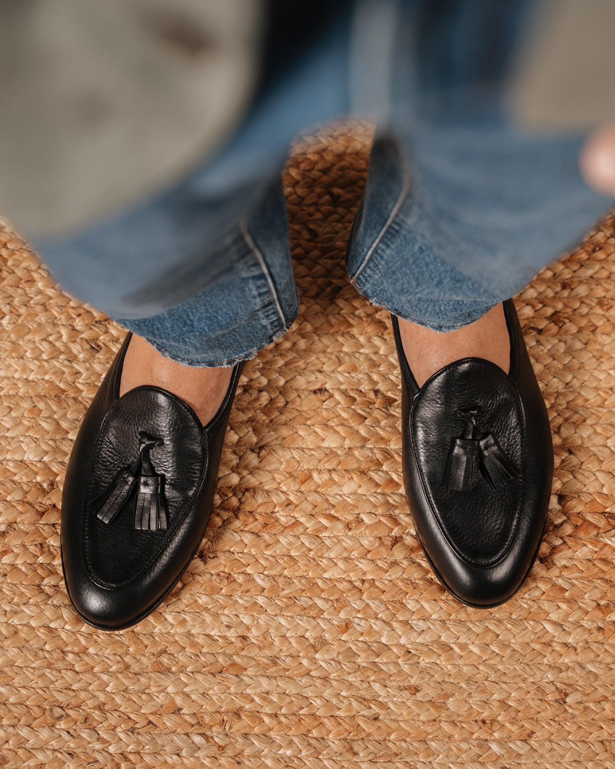 Bellagio Tassel Loafer – Black Milled Leather with Premium Leather Sole