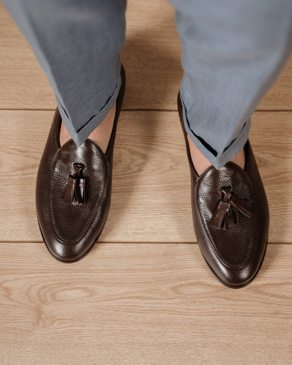 Bellagio Tassel Loafer – Dark Brown Milled Leather with Premium Leather Sole