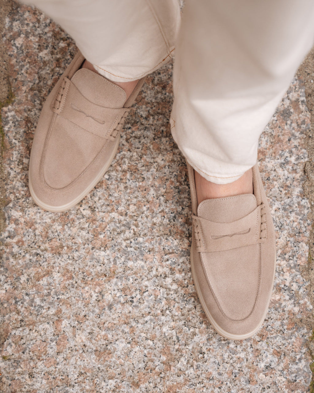 Harbour | Casual Loafer – Beige Suede Leather with Comfortable Cup Sole & Leather Lining