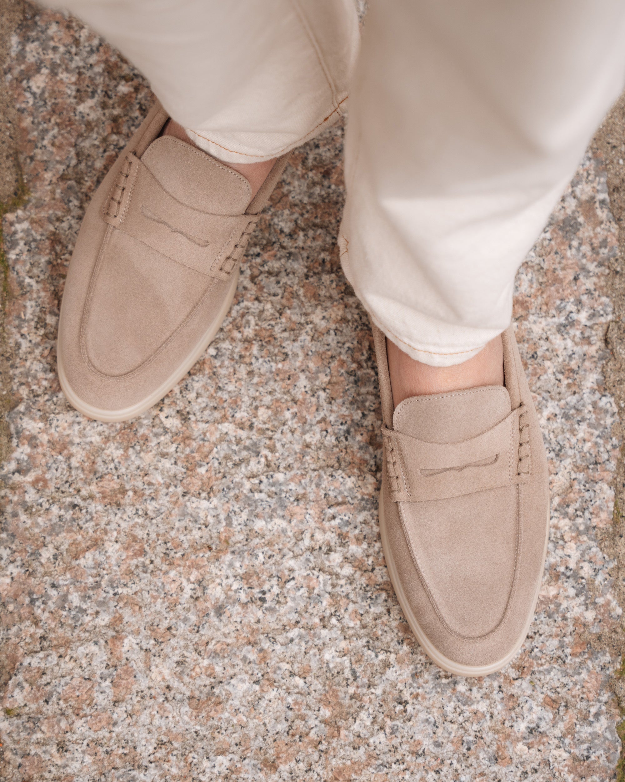 Harbour | Casual Loafer – Beige Suede Leather with Comfortable Cup Sole & Leather Lining