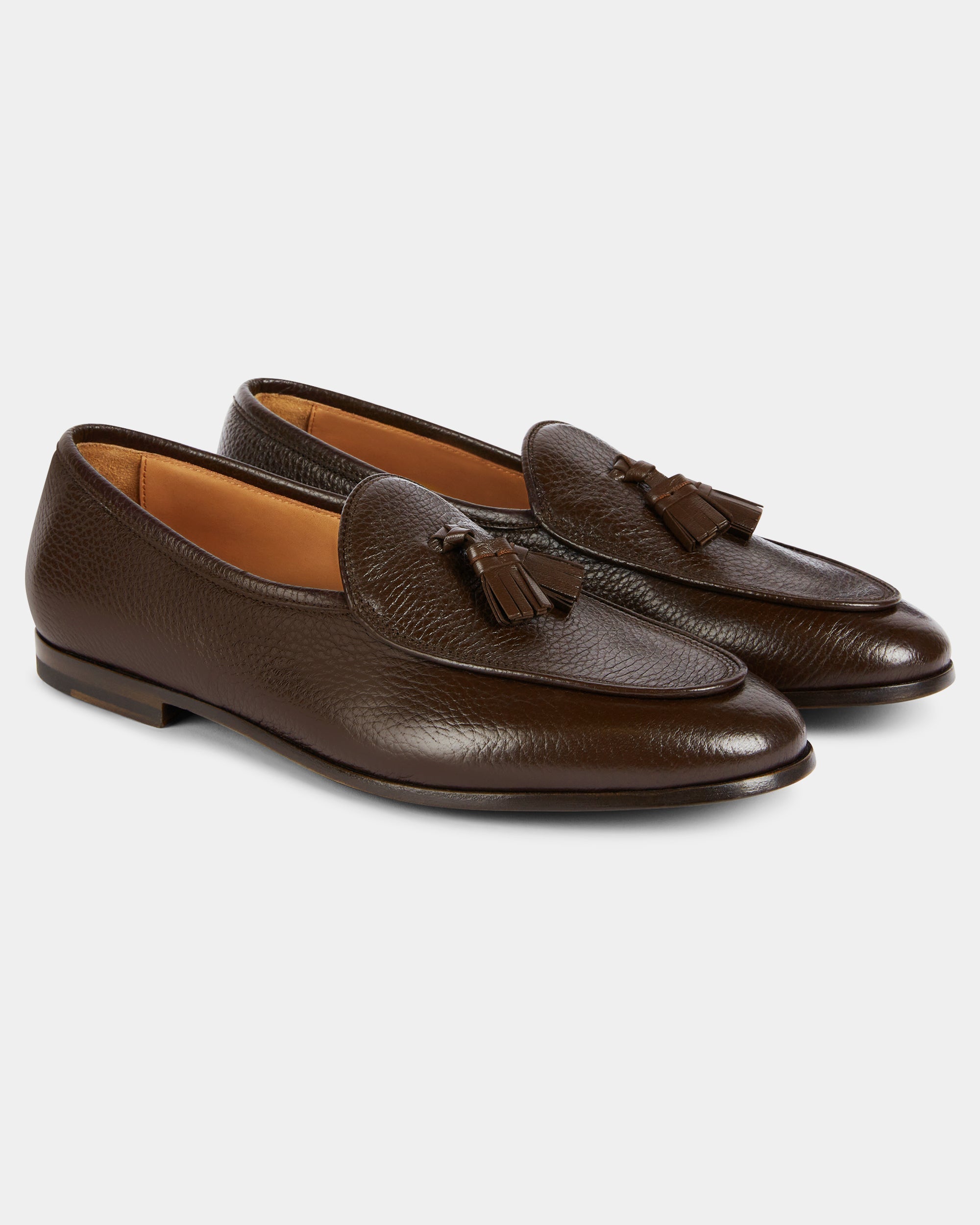 Bellagio Tassel Loafer – Dark Brown Milled Leather with Premium Leather Sole