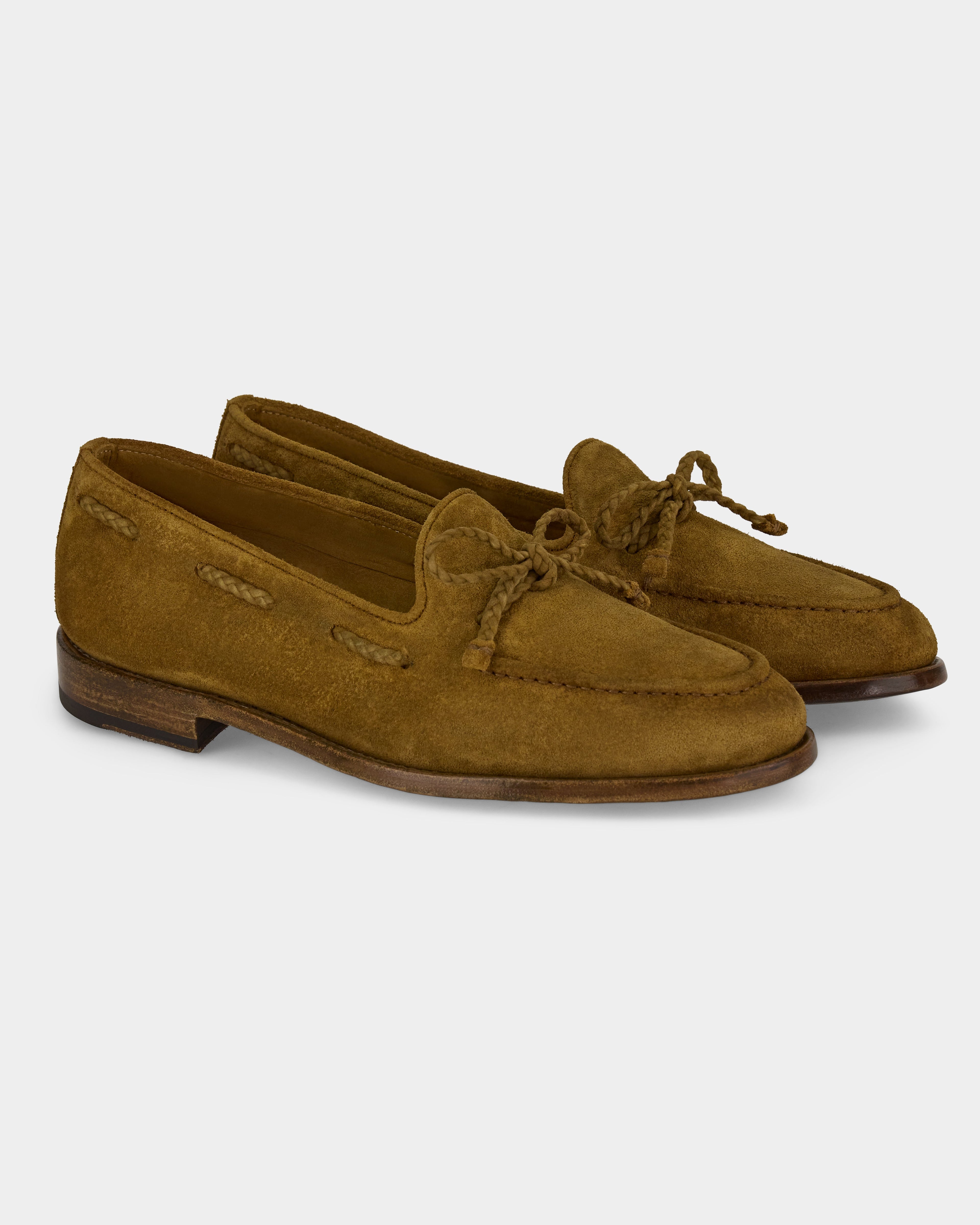 Aristo | Belgian Tassel Loafer – Luxe Beige Washed Suede with Leather Sole & Double Cushioning